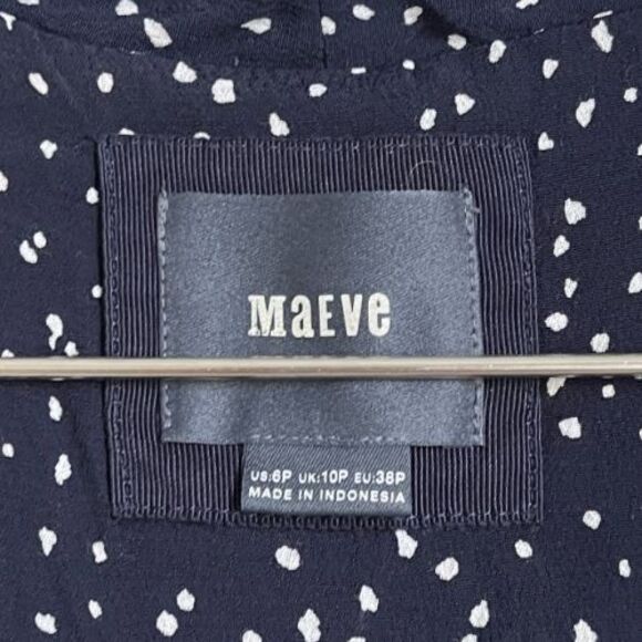 Maeve Anthropologie Au Revoir Dress in Speckled Navy Size 6 PETITE - Picture 4 of 7